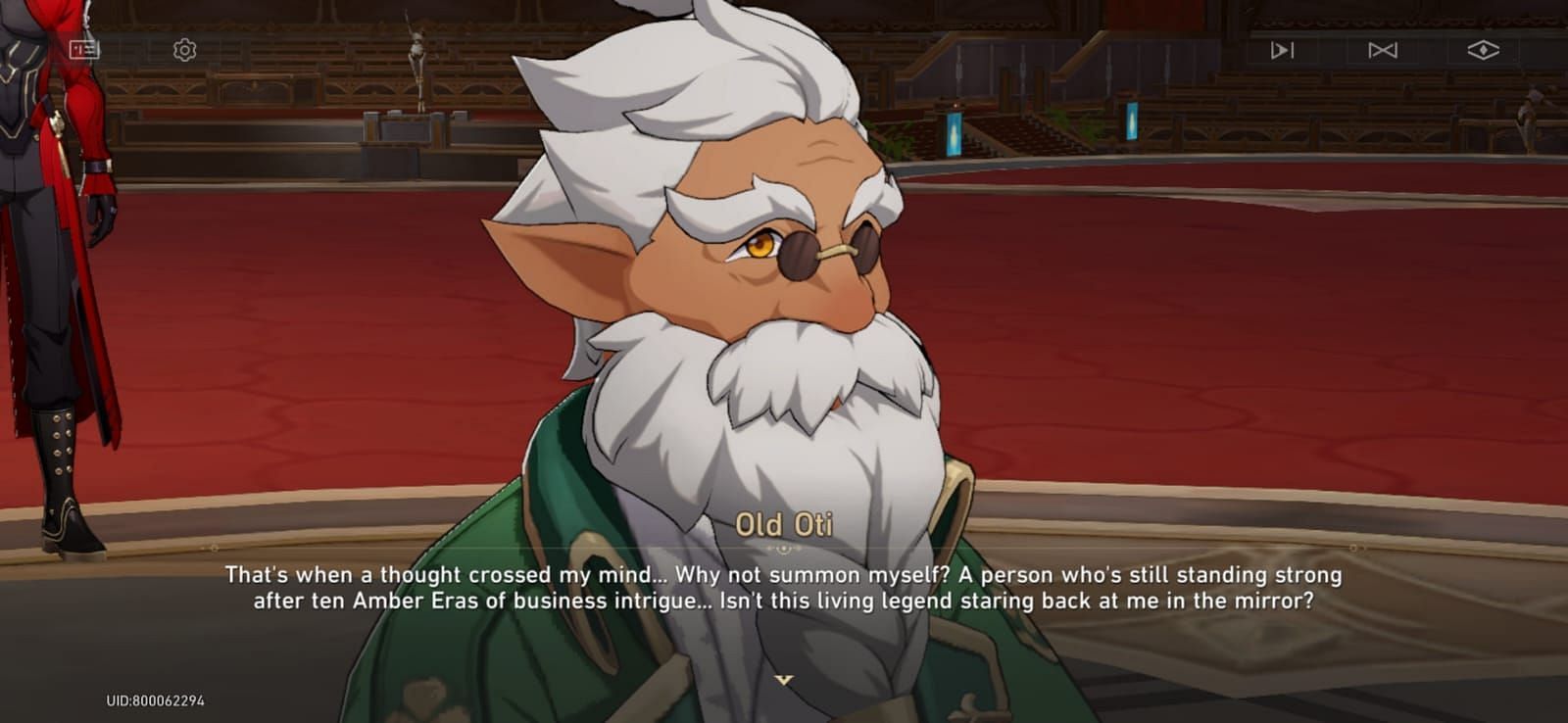 Oti is explaining he even summoned himself as a Servant (Image via HoYoverse)